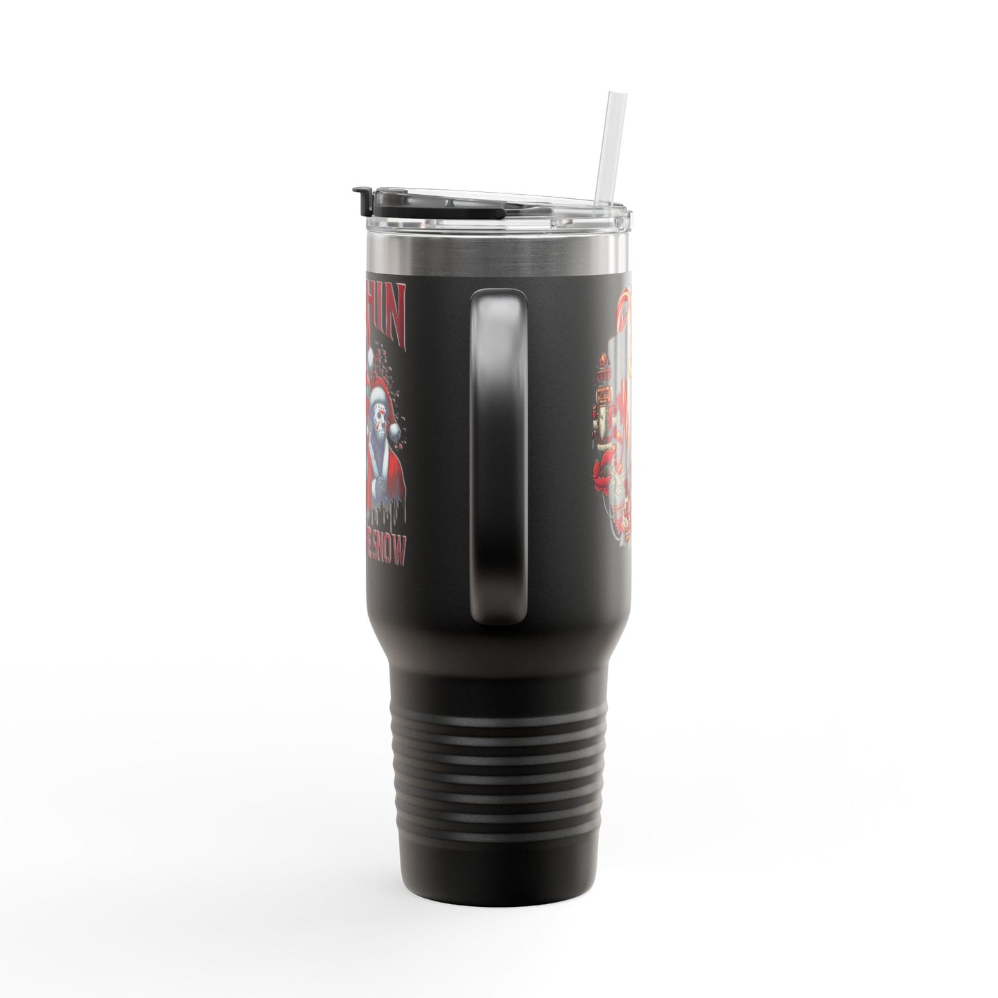 Travel Mug  "Slashin' Through the Snow" 40oz Insulated Christmas Tumbler Printify
