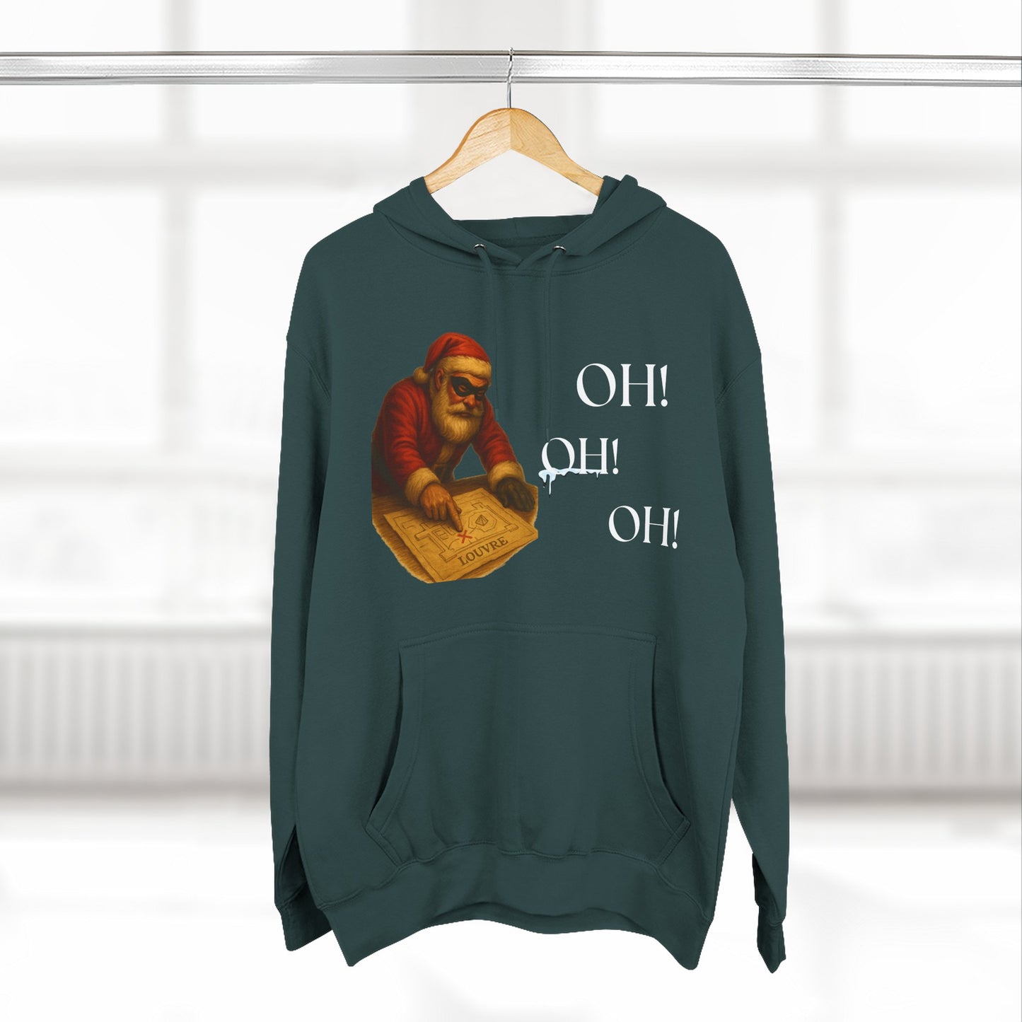 Vintage Santa Claus Oh! Oh! Oh! Hoodie | Christmas Holiday Sweater-Style Sweatshirt Printify
